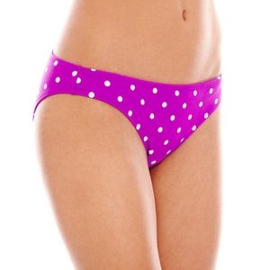 purple polka dot bikini bottom